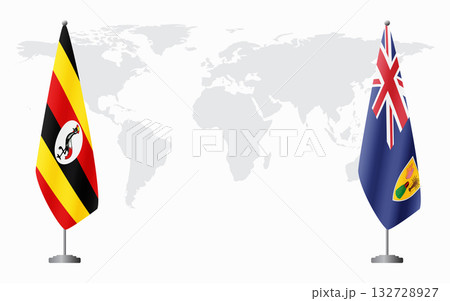 Uganda and Turks and Caicos flags for official meeting Uganda and Turks and Caicos flags for official meeting 132728927