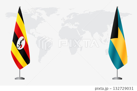 Uganda and Bahamas flags for official meeting Uganda and Bahamas flags for official meeting 132729031
