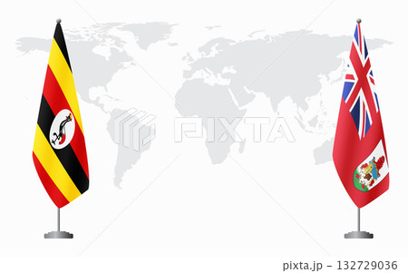 Uganda and Bermuda flags for official meeting Uganda and Bermuda flags for official meeting 132729036