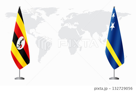 Uganda and Curacao flags for official meeting Uganda and Curacao flags for official meeting 132729056