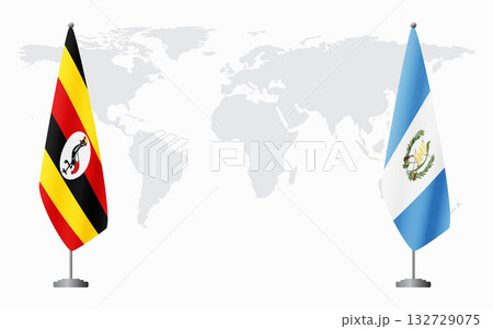 Uganda and Guatemala flags for official meeting 132729075