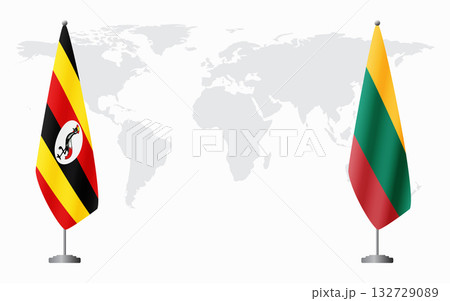Uganda and Lithuania flags for official meeting Uganda and Lithuania flags for official meeting 132729089