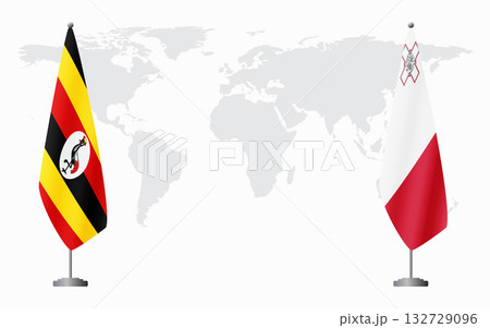 Uganda and Malta flags for official meeting Uganda and Malta flags for official meeting 132729096