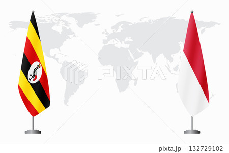 Uganda and Monaco flags for official meeting Uganda and Monaco flags for official meeting 132729102