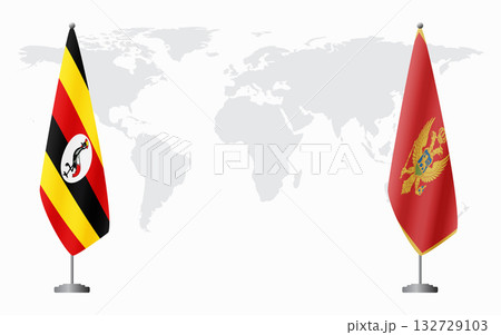 Uganda and Montenegro flags for official meeting Uganda and Montenegro flags for official meeting 132729103