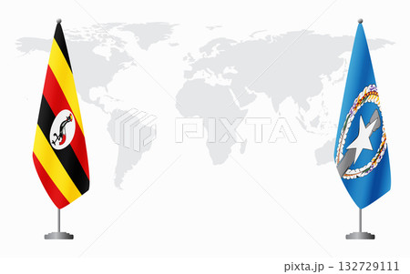 Uganda and Northern Mariana Islands flags for official me 132729111