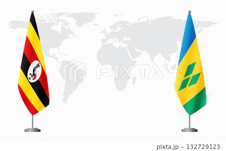 Uganda and Saint Vincent and the Grenadines flags for off 132729123