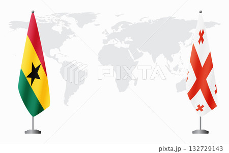 Ghana and Georgia flags for official meeting Ghana and Georgia flags for official meeting 132729143