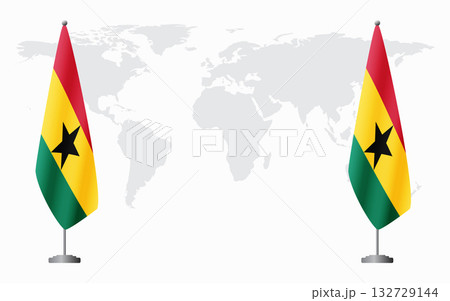Ghana and Ghana flags for official meeting Ghana and Ghana flags for official meeting 132729144