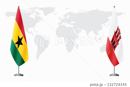 Ghana and Gibraltar flags for official meeting 132729145