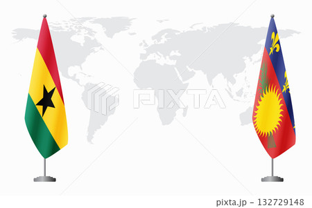 Ghana and Guadeloupe flags for official meeting Ghana and Guadeloupe flags for official meeting 132729148