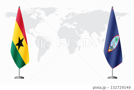 Ghana and Guam flags for official meeting Ghana and Guam flags for official meeting 132729149