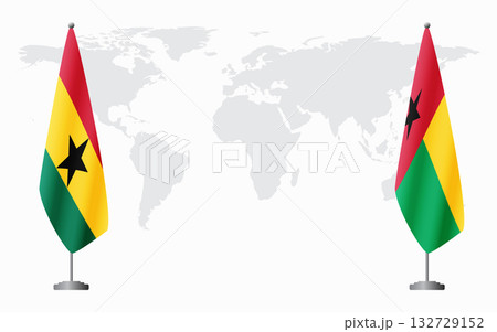 Ghana and Guinea Bissau flags for official meeting Ghana and Guinea Bissau flags for official meeting 132729152