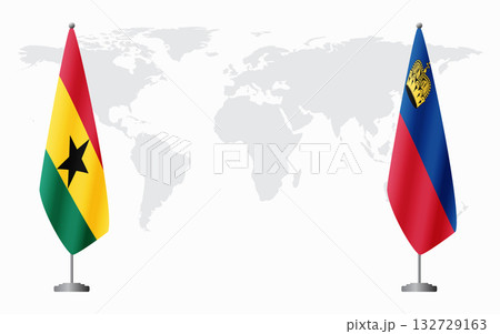 Ghana and Liechtenstein flags for official meeting Ghana and Liechtenstein flags for official meeting 132729163