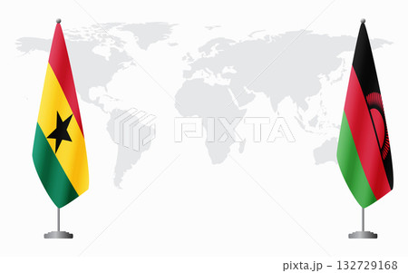 Ghana and Malawi flags for official meeting 132729168
