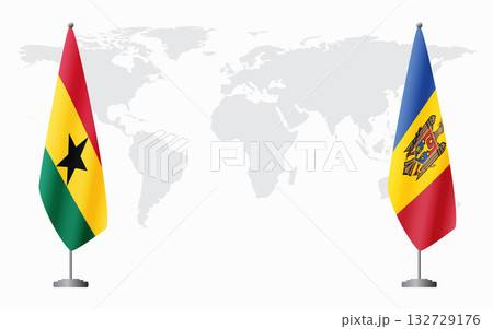 Ghana and Moldova flags for official meeting Ghana and Moldova flags for official meeting 132729176