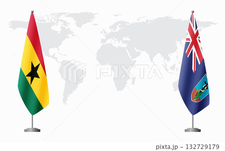 Ghana and Montserrat flags for official meeting Ghana and Montserrat flags for official meeting 132729179