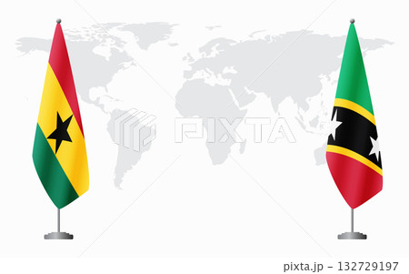 Ghana and Saint Kitts and Nevis flags for official meeti Ghana and Saint Kitts and Nevis flags for official meeti 132729197