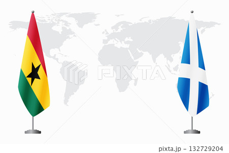 Ghana and Scotland flags for official meeting 132729204