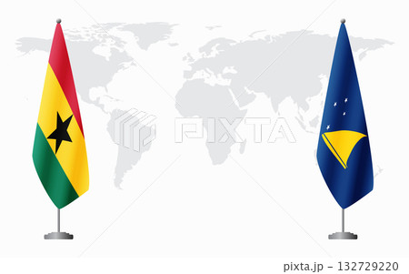 Ghana and Tokelau flags for official meeting Ghana and Tokelau flags for official meeting 132729220