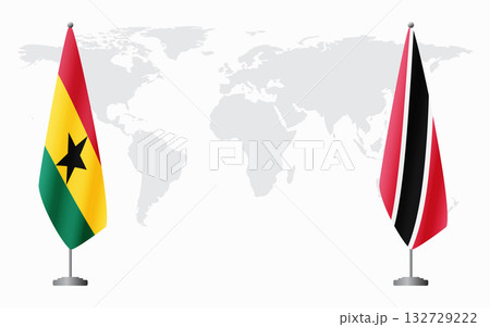 Ghana and Trinidad and Tobago flags for official meeting 132729222