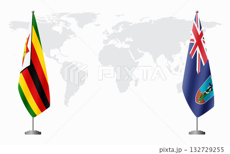 Zimbabwe and Montserrat flags for official meeting 132729255