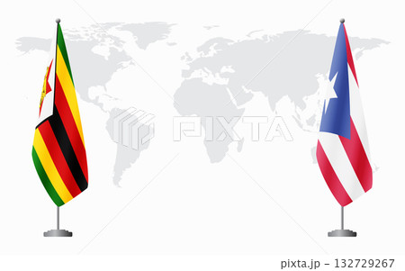 Zimbabwe and Puerto Rico flags for official meeting 132729267
