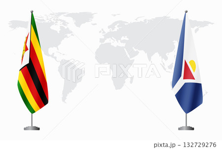 Zimbabwe and Saint Martin flags for official meeting Zimbabwe and Saint Martin flags for official meeting 132729276