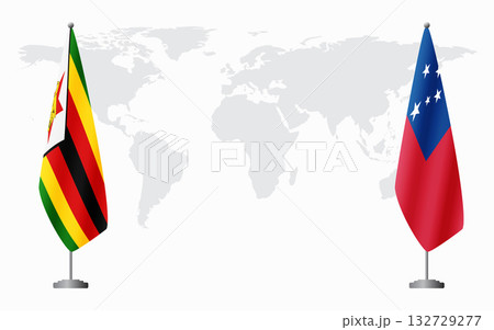 Zimbabwe and Samoa flags for official meeting 132729277