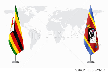 Zimbabwe and Kingdom of eSwatini - Swaziland flags for offi 132729293