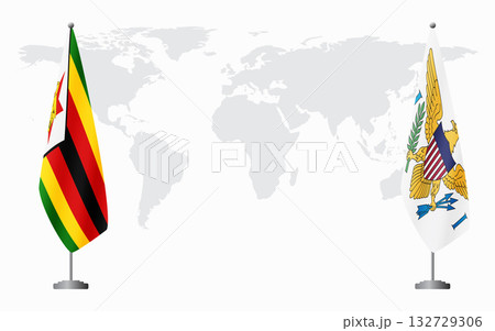 Zimbabwe and United States Virgin Islands flags for official 132729306