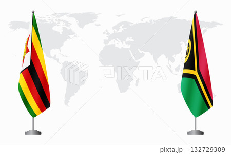 Zimbabwe and Vanuatu flags for official meeting 132729309