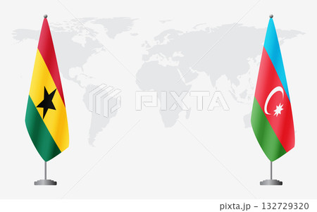 Ghana and Azerbaijan flags for official meeting Ghana and Azerbaijan flags for official meeting 132729320