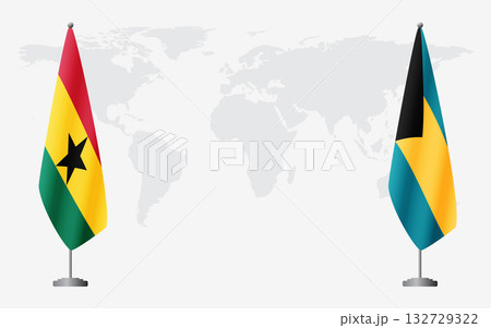 Ghana and Bahamas flags for official meeting Ghana and Bahamas flags for official meeting 132729322