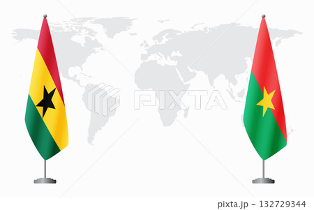 Ghana and Burkina Faso flags for official meeting Ghana and Burkina Faso flags for official meeting 132729344