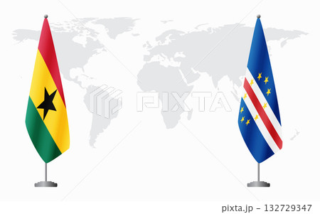 Ghana and Cape Verde flags for official meeting 132729347
