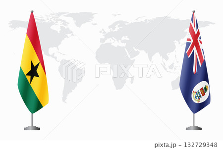 Ghana and Cayman Islands flags for official meeting Ghana and Cayman Islands flags for official meeting 132729348