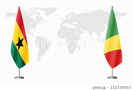 Ghana and Congo-Brazzaville flags for official meeting 132729353