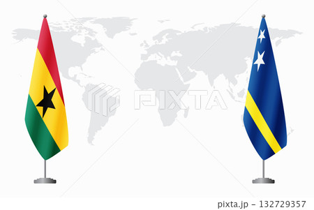 Ghana and Curacao flags for official meeting 132729357