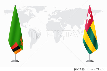 Zambia and Togo flags for official meeting 132729392