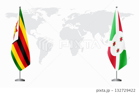 Zimbabwe and Burundi flags for official meeting 132729422