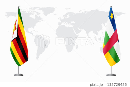 Zimbabwe and Central African Republic flags for official me 132729426
