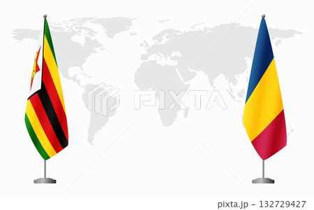 Zimbabwe and Chad flags for official meeting 132729427