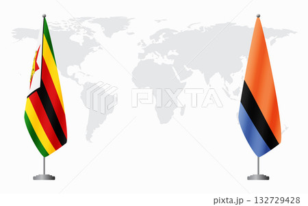 Zimbabwe and Chagos Islands flags for official meeting 132729428