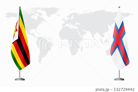 Zimbabwe and Faroe Islands flags for official meeting 132729442