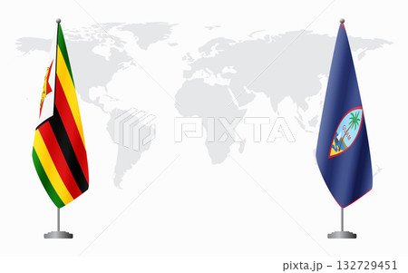 Zimbabwe and Guam flags for official meeting 132729451