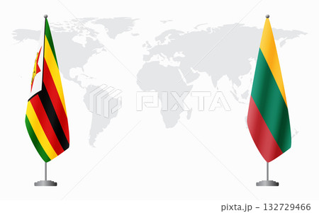 Zimbabwe and Lithuania flags for official meeting 132729466