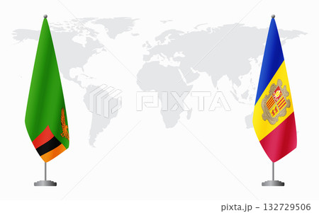 Zambia and Andorra flags for official meeting Zambia and Andorra flags for official meeting 132729506