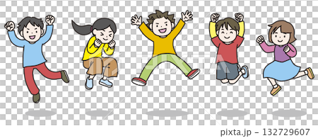 ジャンプする子供たち 132729607