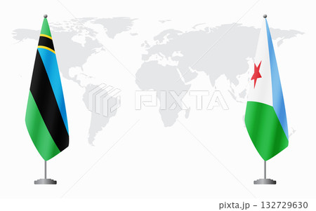 Zanzibar and Djibouti flags for official meeting 132729630